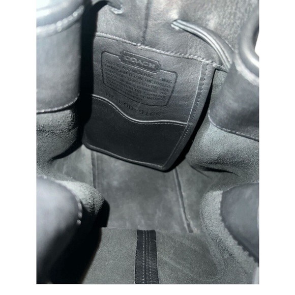 Vintage Coach 9165 Legacy Black Leather  Nickel Drawstring Bucket Bag Cinch USA - Picture 12 of 13